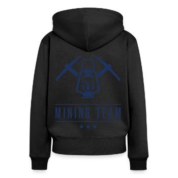 Mining Team Miner Mine Bargarbeiter - Women's Premium Organic Zip Hoodie - black - Back - Julia (174cm)