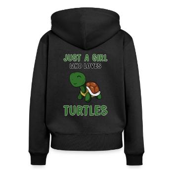 Turtle Turtle Gift Idea Turtles Sea - Women's Premium Organic Zip Hoodie - black - Back - Julia (174cm)