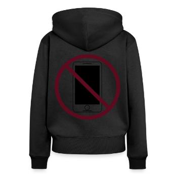 Smartphones - Women's Premium Organic Zip Hoodie - black - Back - Julia (174cm)