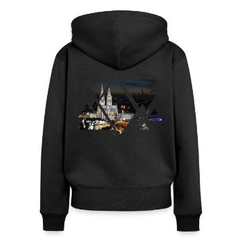 Cologne Cologne Cathedral skyline - Women's Premium Organic Zip Hoodie - black - Back - Julia (174cm)