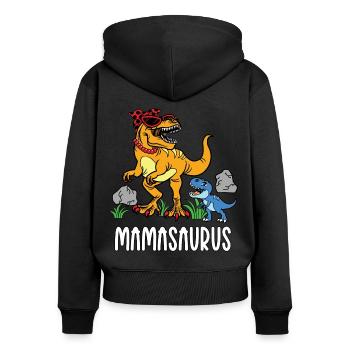Mamasaurus - a gift for a great mother - Women's Premium Organic Zip Hoodie - black - Back - Julia (174cm)