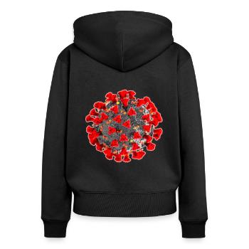 Vintage virus symbol - Women's Premium Organic Zip Hoodie - black - Back - Julia (174cm)