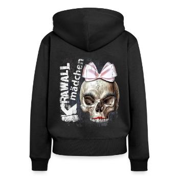 Krawallmädchen - Frauen Premium Bio Zip Hoodie - Schwarz - Hinten - Julia (174cm)