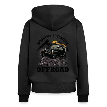 Véhicule tout-terrain Jeep Offroad Gift - Sweat à capuche zippé Premium bio Femme - noir - Dos - Julia (174cm)