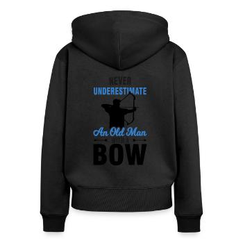 Arrow and Bow Archery Grandpa Gift - Women's Premium Organic Zip Hoodie - black - Back - Julia (174cm)