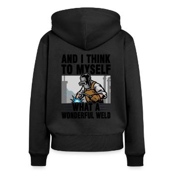 Welder Welding Father's Day Gift - Women's Premium Organic Zip Hoodie - black - Back - Julia (174cm)