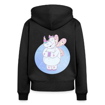 Rhinoceros unicorn - Women's Premium Organic Zip Hoodie - black - Back - Julia (174cm)