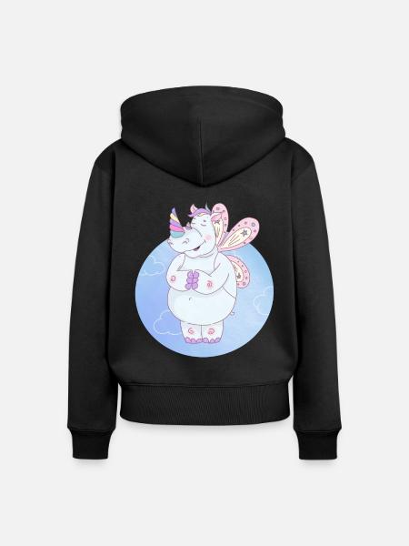 Nashorn einhorn - Frauen Premium Bio Zip Hoodie -