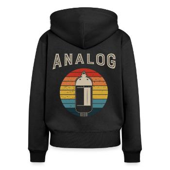 Retro Analog Modular Synthesizer Musician - Women's Premium Organic Zip Hoodie - black - Back - Julia (174cm)