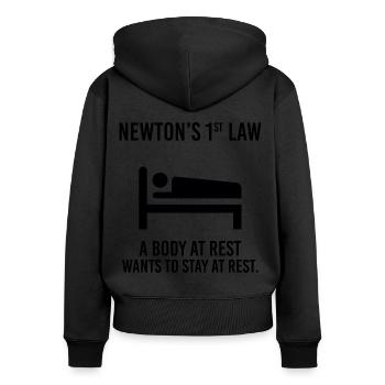 Newton Physik Physiker Lustiger Spruch Geschenk - Frauen Premium Bio Zip Hoodie - Schwarz - Hinten - Julia (174cm)