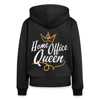 Team Homeoffice Queen - Digitale Video Heimarbeit - Frauen Premium Bio Zip Hoodie - Schwarz - Hinten - Julia (174cm)