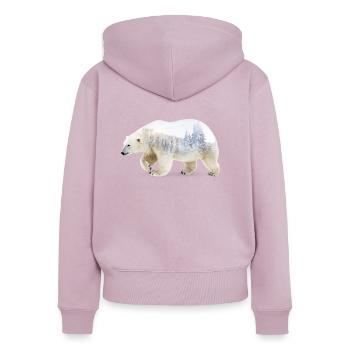 Polar Bear - Women's Premium Organic Zip Hoodie - dusky pink - Back - Julia (174cm)