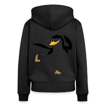 Pinguin macht Karate Sport - Frauen Premium Bio Zip Hoodie - Schwarz - Hinten - Julia (174cm)