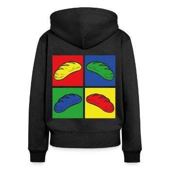bake - Women's Premium Organic Zip Hoodie - black - Back - Julia (174cm)