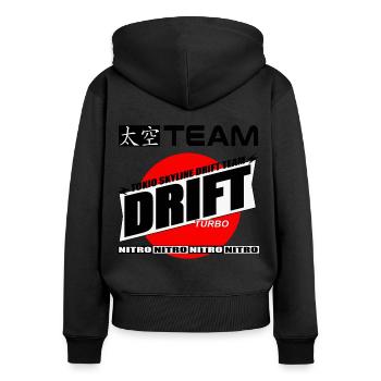 Drift Racing Team - Sweat à capuche zippé Premium bio Femme - noir - Dos - Julia (174cm)