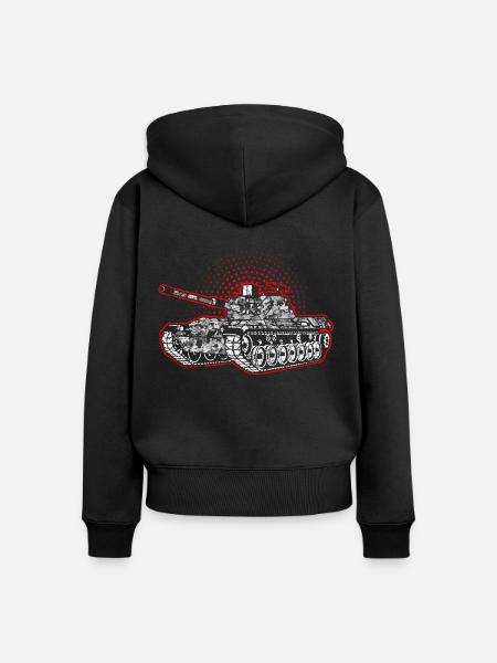 Panzer - Frauen Premium Bio Zip Hoodie - Schwarz