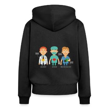 Anästhesist - Frauen Premium Bio Zip Hoodie - Schwarz - Hinten - Julia (174cm)