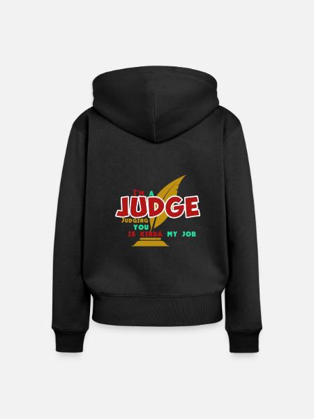 Ich bin Richter - Frauen Premium Bio Zip Hoodie - Schwarz