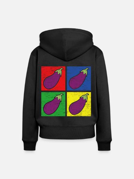 Aubergine - Frauen Premium Bio Zip Hoodie - Schwarz