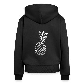 Pineapple gift, fruit fruit vegan tropical veggie - Women's Premium Organic Zip Hoodie - black - Back - Julia (174cm)