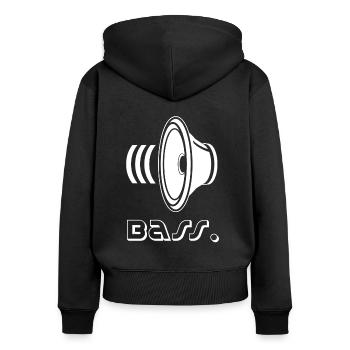 Bass Geschenk, techno musik lautsprecher electro - Frauen Premium Bio Zip Hoodie - Schwarz - Hinten - Julia (174cm)