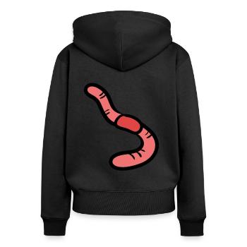 Ver de terre - Sweat à capuche zippé Premium bio Femme - noir - Dos - Julia (174cm)