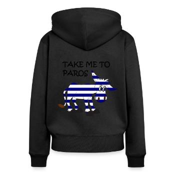 Ein Esel - Frauen Premium Bio Zip Hoodie - Schwarz - Hinten - Julia (174cm)