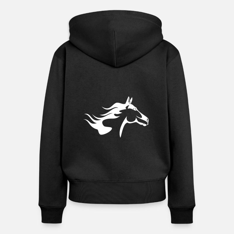 Horsehead - Women's Premium Organic Zip Hoodie - black