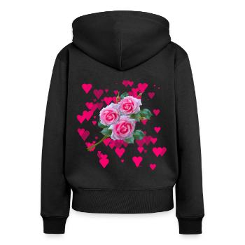 Bouquet - Women's Premium Organic Zip Hoodie - black - Back - Julia (174cm)