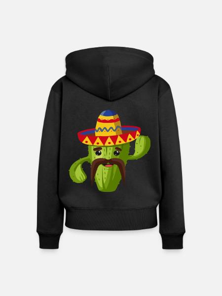 Kaktus cactus Mexikanisch - Frauen Premium Bio Zip Hoodie - Schwarz