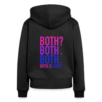 Bisexuel LGBT deux fierté gaie CSD amour amour - Sweat à capuche zippé Premium bio Femme - noir - Dos - Julia (174cm)