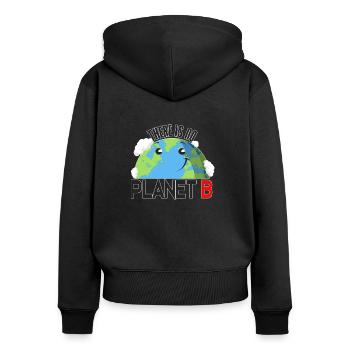 Il n'y a pas de planète B - Sweat à capuche zippé Premium bio Femme - noir - Dos - Julia (174cm)