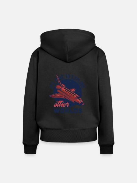 Science Fiction, Weltraum Space - Frauen Premium Bio Zip Hoodie - Schwarz