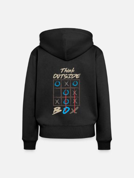 Outside the box - Frauen Premium Bio Zip Hoodie - Schwarz
