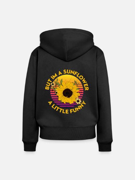 Sunflower - Frauen Premium Bio Zip Hoodie - Schwarz