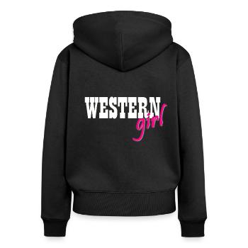 Westerngirl Western cowgirls Reiten - Frauen Premium Bio Zip Hoodie - Schwarz - Hinten - Julia (174cm)