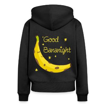 Gute Nacht Banane! Englisch Humor Geschenk - Frauen Premium Bio Zip Hoodie - Schwarz - Hinten - Julia (174cm)