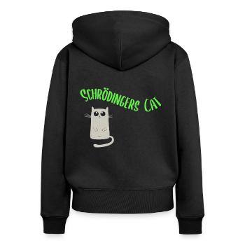 schrödingers cat - Frauen Premium Bio Zip Hoodie - Schwarz - Hinten - Julia (174cm)