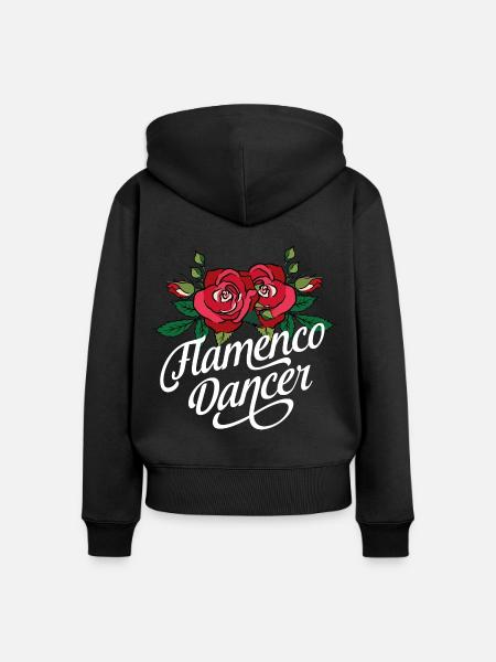 Flamenco Tänzer - Frauen Premium Bio Zip Hoodie - Schwarz