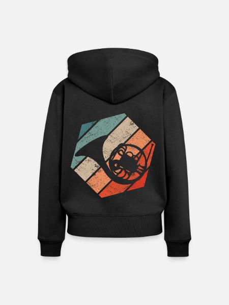 French Horn Hornist - Frauen Premium Bio Zip Hoodie - Schwarz