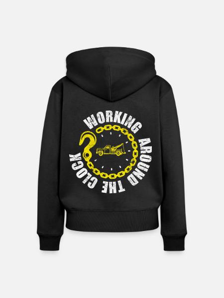 Abschleppwagen Abschleppdienst Abschlepper - Frauen Premium Bio Zip Hoodie - Schwarz