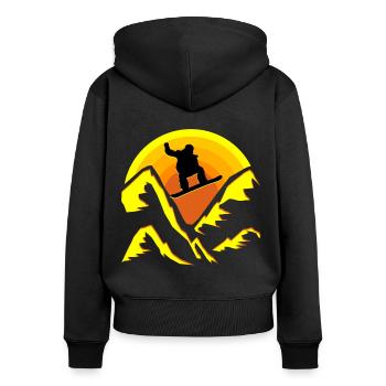 Snowboard Wintersport Downhill Snow Montagnes Piste - Sweat à capuche zippé Premium bio Femme - noir - Dos - Julia (174cm)