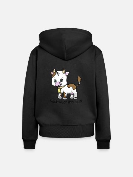 Nachwuchsbaeuerin Bäuerin Bauernhof Kuh Kind - Frauen Premium Bio Zip Hoodie - Schwarz