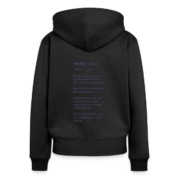 Ice Hockey Definition - Frauen Premium Bio Zip Hoodie - Schwarz - Hinten - Julia (174cm)