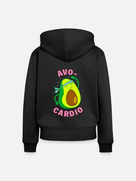 Avo Cardio - Frauen Premium Bio Zip Hoodie - Schwarz