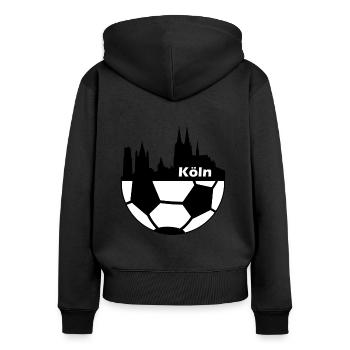 Cadeau de skyline de football de Cologne pour les fans de football - Sweat à capuche zippé Premium bio Femme - noir - Dos - Julia (174cm)