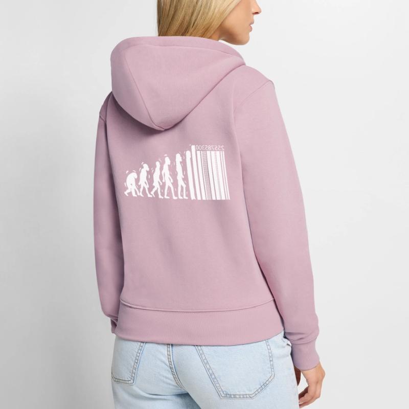Unique Evolution Design For Consumers Evolution Women's Premium Organic Zip Hoodie
