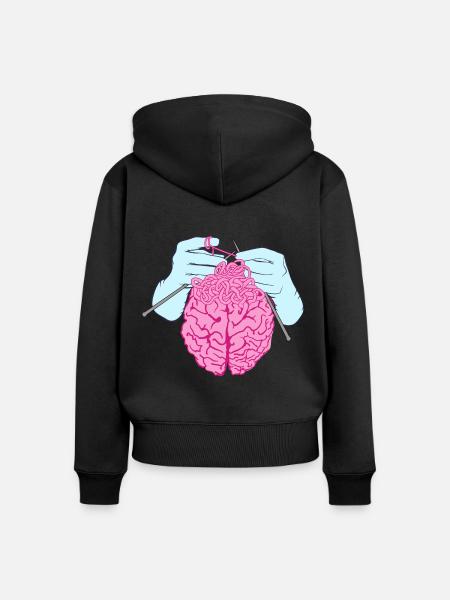Brain Construction - Frauen Premium Bio Zip Hoodie - Schwarz