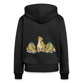 Dinosaurs Making Fun - Frauen Premium Bio Zip Hoodie - Schwarz - Hinten - Julia (174cm)