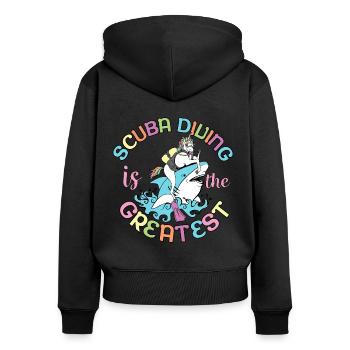 Scuba Diving - Frauen Premium Bio Zip Hoodie - Schwarz - Hinten - Julia (174cm)
